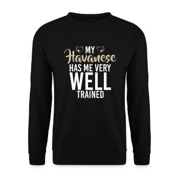 Cadeaux pour les amoureux des chiens bichons havanais - Sweat-shirt Unisexe - noir - Devant - Alina (178cm) & Michal (187cm)
