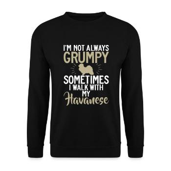 Gifts for Havanese Dog Lovers - Unisex Pullover - Schwarz - Vorne - Alina (178cm) & Michal (187cm)