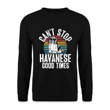 Cadeaux pour les amoureux des chiens bichons havanais - Sweat-shirt Unisexe - noir - Devant - Alina (178cm) & Michal (187cm)