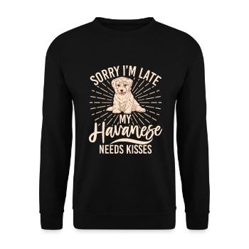 Gifts for Havanese Dog Lovers - Unisex Pullover - Schwarz - Vorne - Alina (178cm) & Michal (187cm)