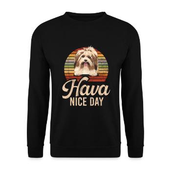 Cadeaux pour les amoureux des chiens bichons havanais - Sweat-shirt Unisexe - noir - Devant - Alina (178cm) & Michal (187cm)