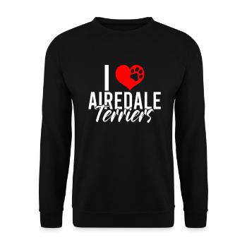 Airedale Terrier Gifts - Unisex Pullover - Schwarz - Vorne - Alina (178cm) & Michal (187cm)