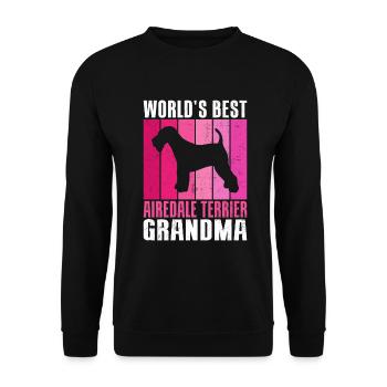 Airedale Terrier Gifts - Unisex Pullover - Schwarz - Vorne - Alina (178cm) & Michal (187cm)