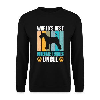 Airedale Terrier Gifts - Unisex Pullover - Schwarz - Vorne - Alina (178cm) & Michal (187cm)