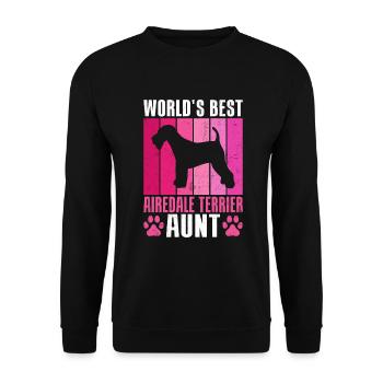 Airedale Terrier Gifts - Unisex Pullover - Schwarz - Vorne - Alina (178cm) & Michal (187cm)