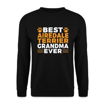 Airedale Terrier Gifts - Unisex Pullover - Schwarz - Vorne - Alina (178cm) & Michal (187cm)