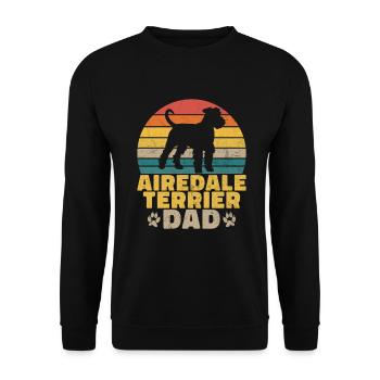 Airedale Terrier Gifts - Unisex Pullover - Schwarz - Vorne - Alina (178cm) & Michal (187cm)