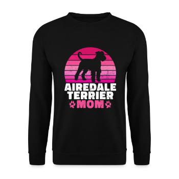Airedale Terrier Gifts - Unisex Pullover - Schwarz - Vorne - Alina (178cm) & Michal (187cm)