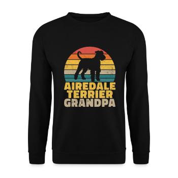 Airedale Terrier Gifts - Unisex Pullover - Schwarz - Vorne - Alina (178cm) & Michal (187cm)
