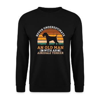 Airedale Terrier Gifts - Unisex Pullover - Schwarz - Vorne - Alina (178cm) & Michal (187cm)