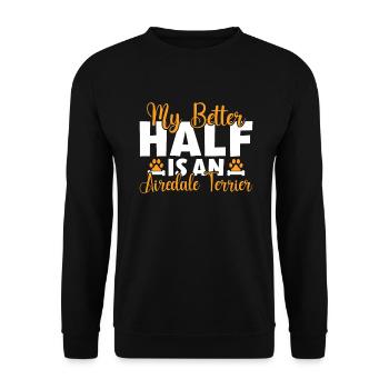 Airedale Terrier Gifts - Unisex Pullover - Schwarz - Vorne - Alina (178cm) & Michal (187cm)