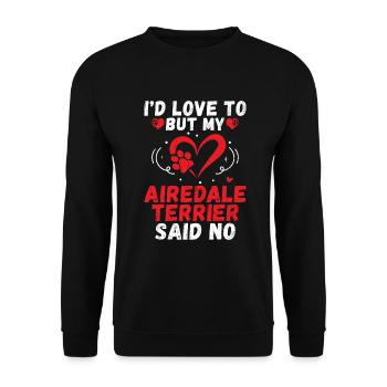 Airedale Terrier Gifts - Unisex Pullover - Schwarz - Vorne - Alina (178cm) & Michal (187cm)
