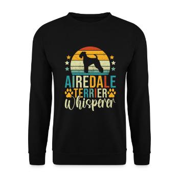 Airedale Terrier Gifts - Unisex Pullover - Schwarz - Vorne - Alina (178cm) & Michal (187cm)