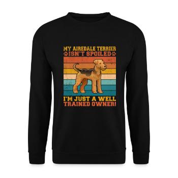 Airedale Terrier Gifts - Unisex Pullover - Schwarz - Vorne - Alina (178cm) & Michal (187cm)