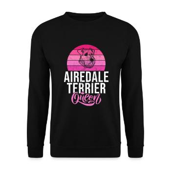 Airedale Terrier Gifts - Unisex Pullover - Schwarz - Vorne - Alina (178cm) & Michal (187cm)