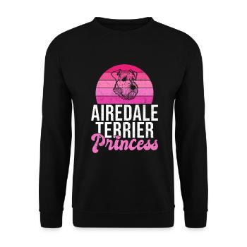 Airedale Terrier Gifts - Unisex Pullover - Schwarz - Vorne - Alina (178cm) & Michal (187cm)