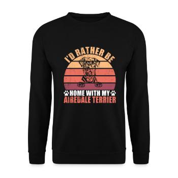 Airedale Terrier Gifts - Unisex Pullover - Schwarz - Vorne - Alina (178cm) & Michal (187cm)
