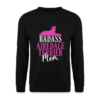 Airedale Terrier Gifts - Unisex Pullover - Schwarz - Vorne - Alina (178cm) & Michal (187cm)