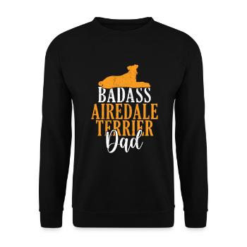 Airedale Terrier Gifts - Unisex Pullover - Schwarz - Vorne - Alina (178cm) & Michal (187cm)
