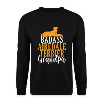 Airedale Terrier Gifts - Unisex Pullover - Schwarz - Vorne - Alina (178cm) & Michal (187cm)