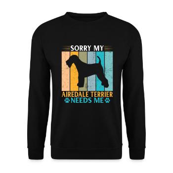 Airedale Terrier Gifts - Unisex Pullover - Schwarz - Vorne - Alina (178cm) & Michal (187cm)