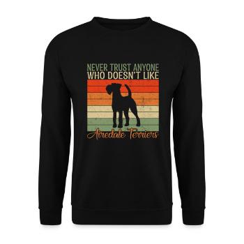 Airedale Terrier Gifts - Unisex Pullover - Schwarz - Vorne - Alina (178cm) & Michal (187cm)