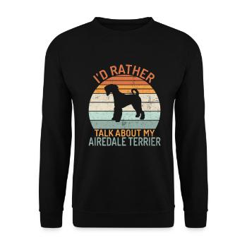Airedale Terrier Gifts - Unisex Pullover - Schwarz - Vorne - Alina (178cm) & Michal (187cm)