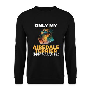 Airedale Terrier Gifts - Unisex Pullover - Schwarz - Vorne - Alina (178cm) & Michal (187cm)