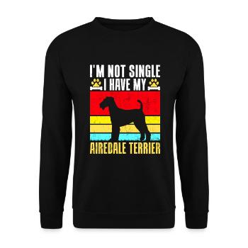 Airedale Terrier Gifts - Unisex Pullover - Schwarz - Vorne - Alina (178cm) & Michal (187cm)