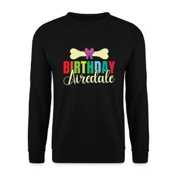 Airedale Terrier Gifts - Unisex Pullover - Schwarz - Vorne - Alina (178cm) & Michal (187cm)
