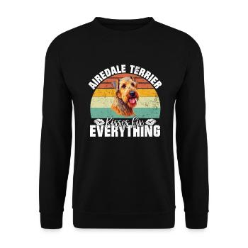 Airedale Terrier Gifts - Unisex Pullover - Schwarz - Vorne - Alina (178cm) & Michal (187cm)