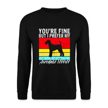 Airedale Terrier Gifts - Unisex Pullover - Schwarz - Vorne - Alina (178cm) & Michal (187cm)