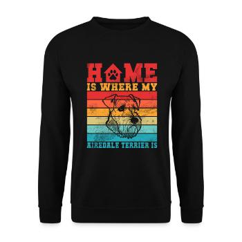 Airedale Terrier Gifts - Unisex Pullover - Schwarz - Vorne - Alina (178cm) & Michal (187cm)