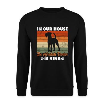 Airedale Terrier Gifts - Unisex Pullover - Schwarz - Vorne - Alina (178cm) & Michal (187cm)