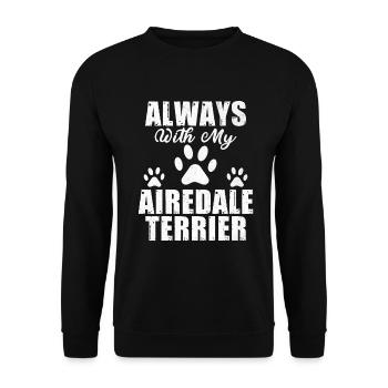 Airedale Terrier Gifts - Unisex Pullover - Schwarz - Vorne - Alina (178cm) & Michal (187cm)