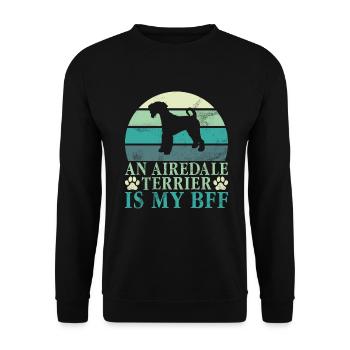 Airedale Terrier Gifts - Unisex Pullover - Schwarz - Vorne - Alina (178cm) & Michal (187cm)