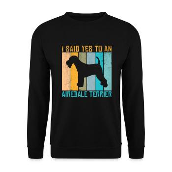 Airedale Terrier Gifts - Unisex Pullover - Schwarz - Vorne - Alina (178cm) & Michal (187cm)