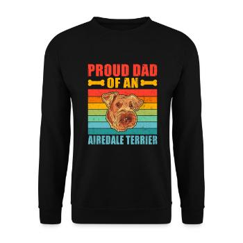 Airedale Terrier Gifts - Unisex Pullover - Schwarz - Vorne - Alina (178cm) & Michal (187cm)