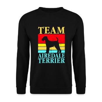 Cadeaux Airedale Terrier - Sweat-shirt Unisexe - noir - Devant - Alina (178cm) & Michal (187cm)