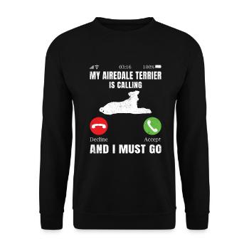 Cadeaux Airedale Terrier - Sweat-shirt Unisexe - noir - Devant - Alina (178cm) & Michal (187cm)