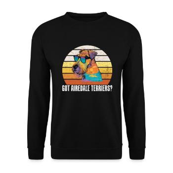 Cadeaux Airedale Terrier - Sweat-shirt Unisexe - noir - Devant - Alina (178cm) & Michal (187cm)