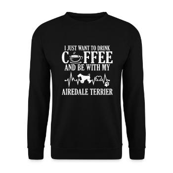 Cadeaux Airedale Terrier - Sweat-shirt Unisexe - noir - Devant - Alina (178cm) & Michal (187cm)