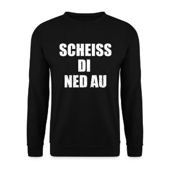 Scheiss Di Ned Au - hell - Unisex Pullover - Schwarz - Vorne - Alina (178cm) & Michal (187cm)