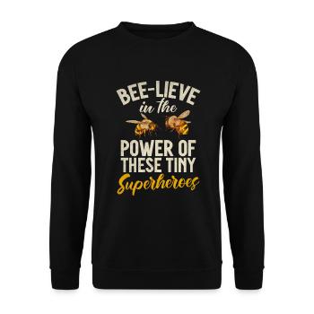 Bee Gifts - Unisex Sweatshirt - black - Front - Alina (178cm) & Michal (187cm)