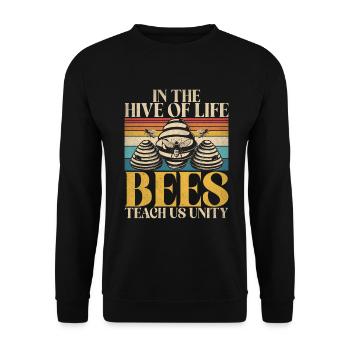 Bee Gifts - Unisex Sweatshirt - black - Front - Alina (178cm) & Michal (187cm)