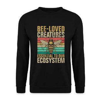 Bee Gifts - Unisex Sweatshirt - black - Front - Alina (178cm) & Michal (187cm)