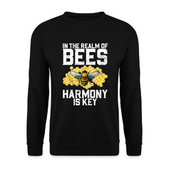 Bee Gifts - Unisex Sweatshirt - black - Front - Alina (178cm) & Michal (187cm)