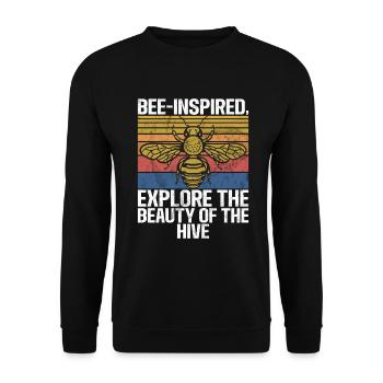Bee Gifts - Unisex Sweatshirt - black - Front - Alina (178cm) & Michal (187cm)