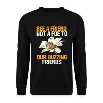 Bee Gifts - Unisex Sweatshirt - black - Front - Alina (178cm) & Michal (187cm)