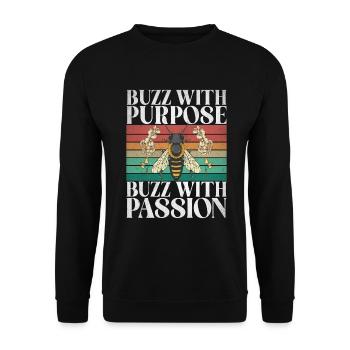 Bee Gifts - Unisex Sweatshirt - black - Front - Alina (178cm) & Michal (187cm)